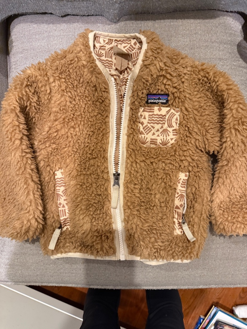Patagonia Kids Fleece Zip Jacket in Camel Brown